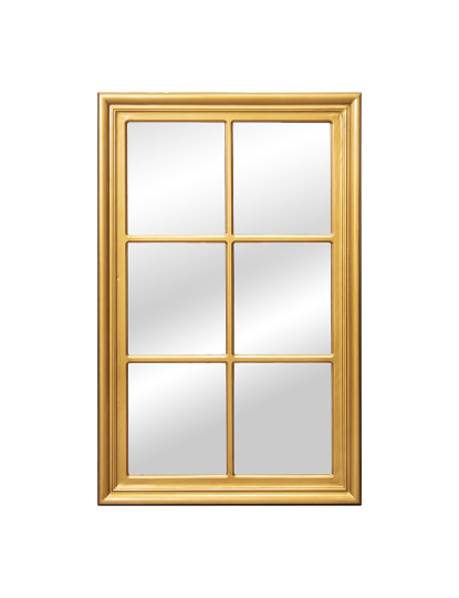 imagem de Espelho Parede Madeira Eucalipto Dourado 1