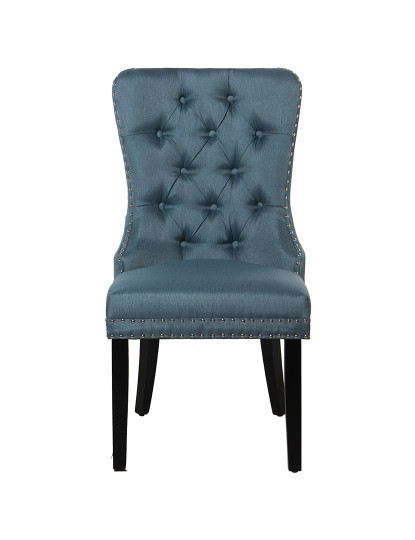 imagem de Conjunto de 2 Cadeiras de Linho Verde com Pernas de Madeira3