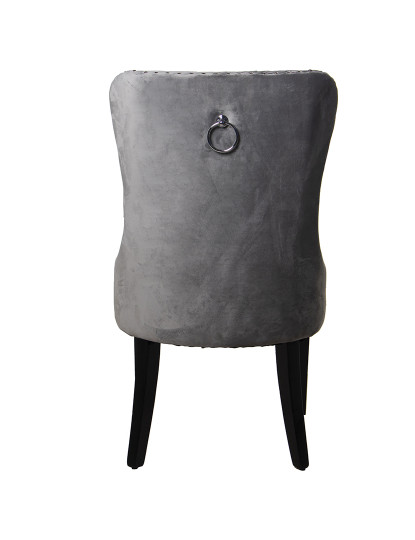imagem de Conjunto de 2 Cadeiras de Veludo Cinza com Pernas de Madeira2