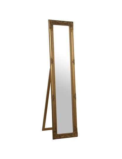 imagem de Espelho De Pé Dourado Madeira Eucalipto 1
