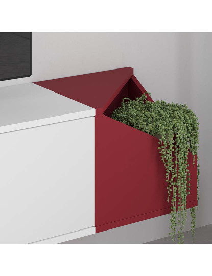 imagem de Móvel Tv Aulos Claret Vermelho Branco 4