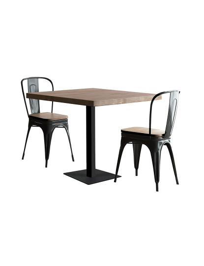 imagem de MESA MOSS 70 x 70 CM ROBLE AMERICANO / NEGRO1