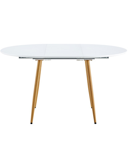 imagem de MESA DE JANTAR REDONDA EXTENSÍVEL ARTIC 100 - 140 x 100 CM BRANCO / CARVALHO3