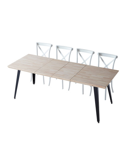 imagem de MESA DE JANTAR EXTENSÍVEL BERG 140 - 180 - 220 x 80 CM CARVALHO NORDÊS / PRETO5