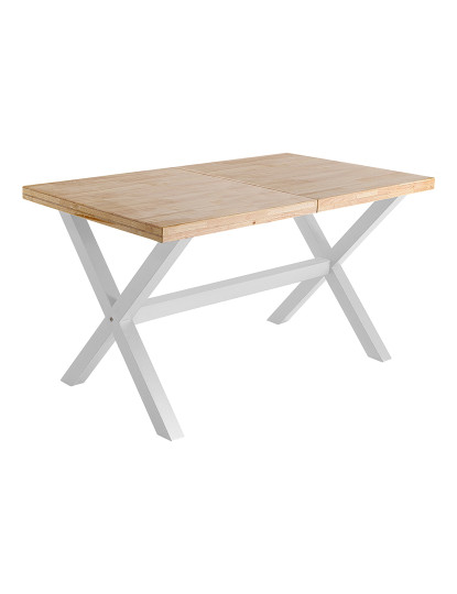 imagem de MESA DE JANTAR EXTENSÍVEL X-LOFT 140 - 180 - 220 x 90 CM CARVALHO NORDÊS / BRANCO2