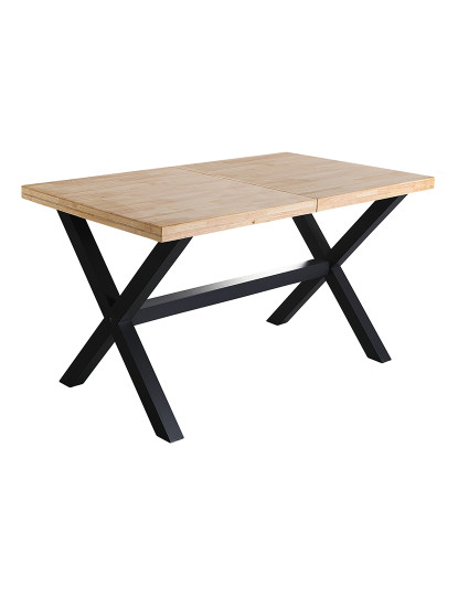 imagem de MESA DE JANTAR EXTENSÍVEL X-LOFT 140 - 180 - 220 x 90 CM CARVALHO NORDÊS / PRETO2