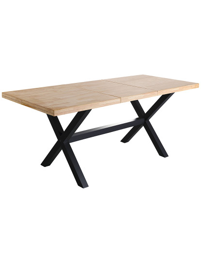 imagem de MESA DE JANTAR EXTENSÍVEL X-LOFT 140 - 180 - 220 x 90 CM CARVALHO NORDÊS / PRETO1