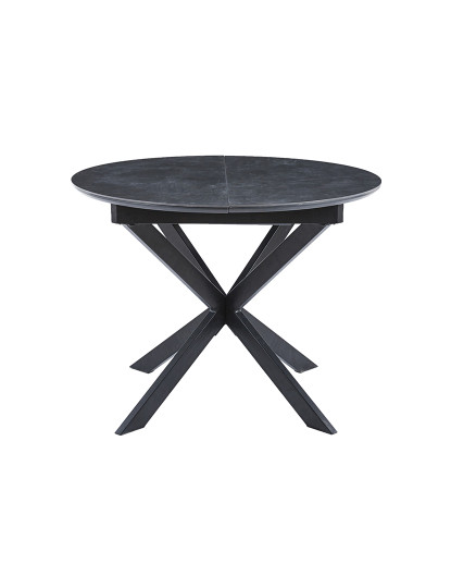 imagem de MESA DE JANTAR REDONDA EXTENSÍVEL VULCANO 100 - 140 CM CERÂMICA PRETA / PRETA1