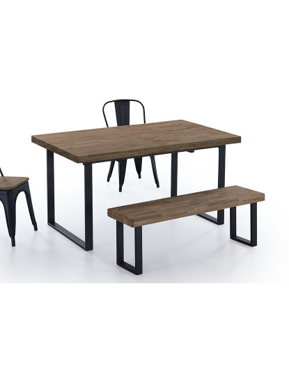 imagem de MESA DE JANTAR EXTENSÍVEL CARVALHO NATURAL AMERICANO / PRETO1