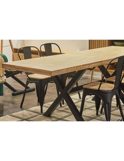 imagem de MESA DE JANTAR EXTENSÍVEL X-LOFT 140 - 180 - 220 x 90 CM CARVALHO NORDÊS / PRETO8