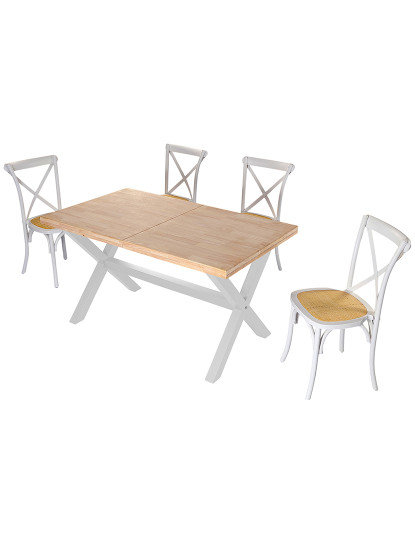 imagem de MESA DE JANTAR EXTENSÍVEL X-LOFT 140 - 180 - 220 x 90 CM CARVALHO NORDÊS / BRANCO4