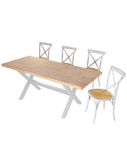 imagem de MESA DE JANTAR EXTENSÍVEL X-LOFT 140 - 180 - 220 x 90 CM CARVALHO NORDÊS / BRANCO5