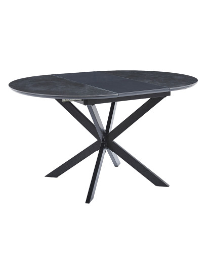 imagem de MESA DE JANTAR REDONDA EXTENSÍVEL VULCANO 100 - 140 CM CERÂMICA PRETA / PRETA4