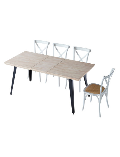 imagem de MESA DE JANTAR EXTENSÍVEL BERG 140 - 180 - 220 x 80 CM CARVALHO NORDÊS / PRETO4