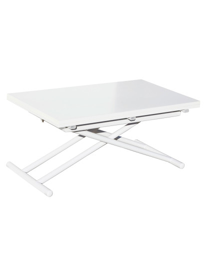 imagem de MESA DE CENTRO ELEVÁVEL E EXTENSÍVEL BRANCO2