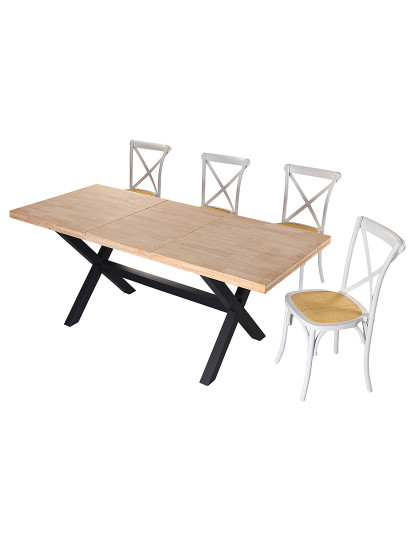 imagem de MESA DE JANTAR EXTENSÍVEL X-LOFT 140 - 180 - 220 x 90 CM CARVALHO NORDÊS / PRETO5