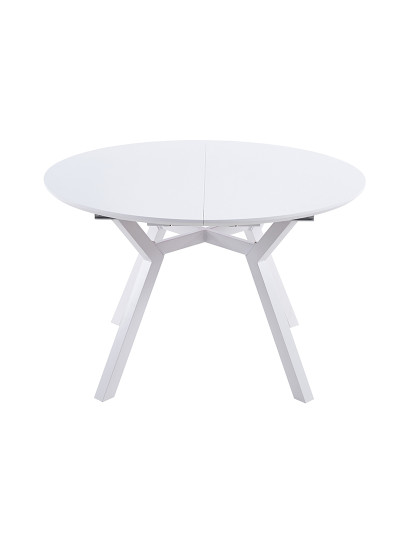 imagem de MESA DE JANTAR REDONDA EXTENSÍVEL DELTA 120 - 160 CM BRANCA1