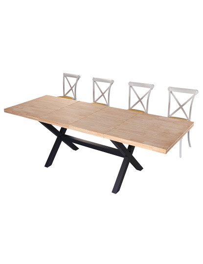 imagem de MESA DE JANTAR EXTENSÍVEL X-LOFT 140 - 180 - 220 x 90 CM CARVALHO NORDÊS / PRETO6