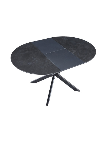 imagem de MESA DE JANTAR REDONDA EXTENSÍVEL VULCANO 100 - 140 CM CERÂMICA PRETA / PRETA6