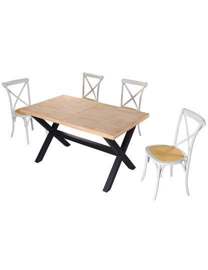 imagem de MESA DE JANTAR EXTENSÍVEL X-LOFT 140 - 180 - 220 x 90 CM CARVALHO NORDÊS / PRETO4