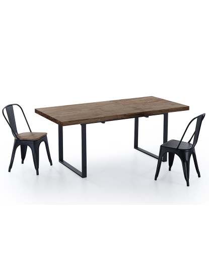 imagem de MESA DE JANTAR EXTENSÍVEL CARVALHO NATURAL AMERICANO / PRETO3