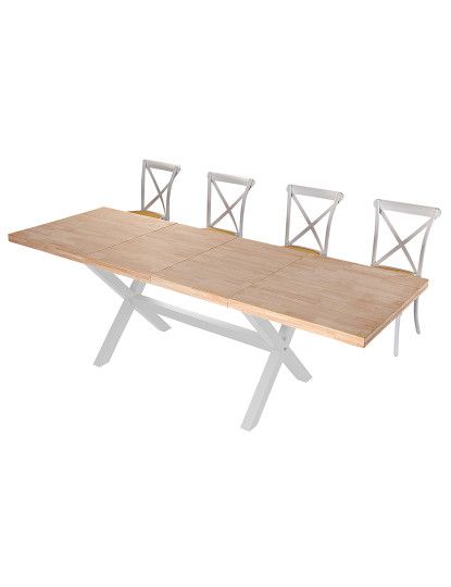 imagem de MESA DE JANTAR EXTENSÍVEL X-LOFT 140 - 180 - 220 x 90 CM CARVALHO NORDÊS / BRANCO6