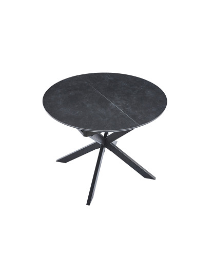 imagem de MESA DE JANTAR REDONDA EXTENSÍVEL VULCANO 100 - 140 CM CERÂMICA PRETA / PRETA2