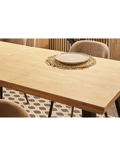 imagem de MESA DE JANTAR EXTENSÍVEL BERG 140 - 180 - 220 x 80 CM CARVALHO NORDÊS / PRETO9