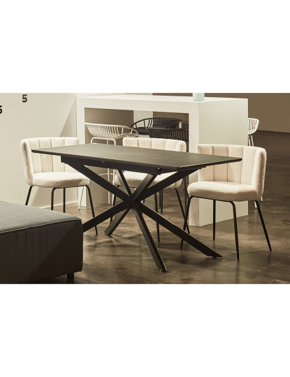 imagem de MESA DE JANTAR EXTENSÍVEL VULCANO 140 - 180 X 80 CM CERÂMICA PRETA / PRETA9