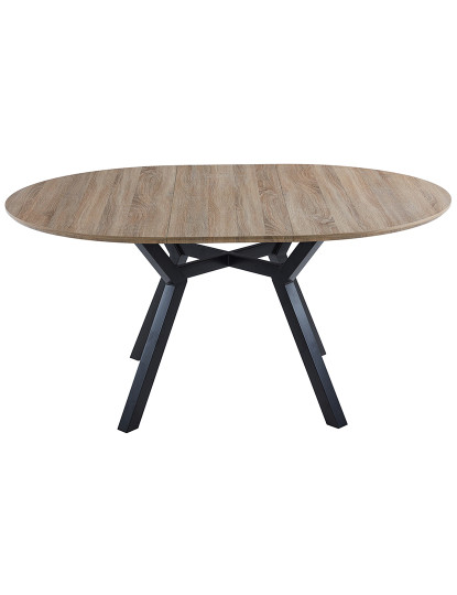 imagem de MESA DE JANTAR REDONDA EXTENSÍVEL DELTA 120 - 160 CM CARVALHO / PRETO5