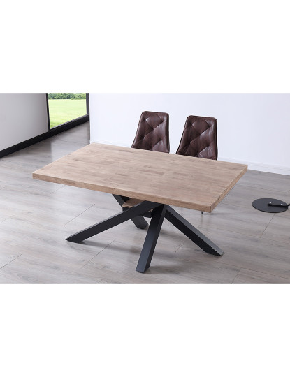 imagem de MESA DE JANTAR FIXA XENA 160 MEL OAK / PRETO3