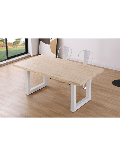 imagem de MESA DE JANTAR FIXA LOFT 180 CARVALHO NORDÊS / BRANCO3