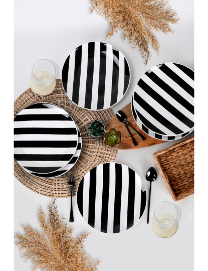imagem de Conjunto de Pratos  Servir (6 Peças) Preto Branco1