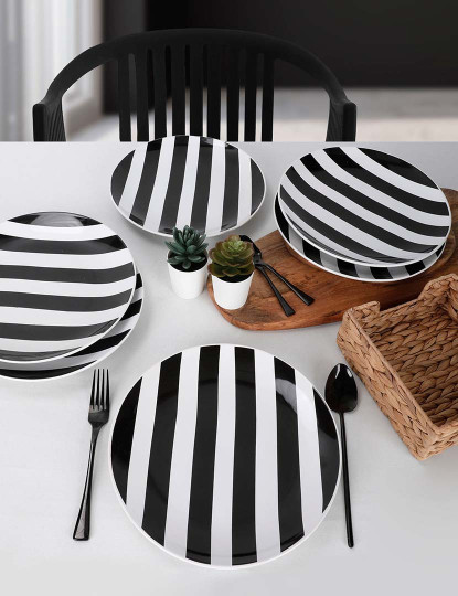 imagem de Conjunto de Pratos  Servir (6 Peças) Preto Branco2