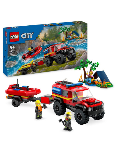 imagem de LEGO CITY CAMIÃO BOMBEIROS 4X4 BARCO RESGATE 604121