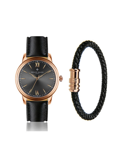 imagem de Conjunto Relógio + Pulseira Unisexo Rose Gold1