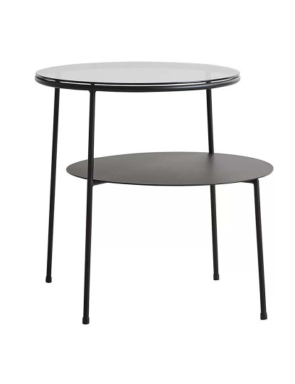 imagem de Mesa Auxiliar Metal Preto c2Níveis                        2