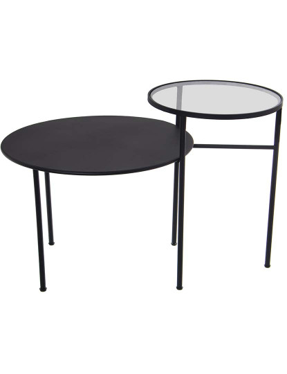 imagem de Mesa Auxiliar Metal Preto c2Níveis                        1