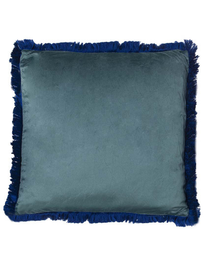 imagem de Almofada 45X45Cm Veludo Azul Folhos Azul C Fecho 1