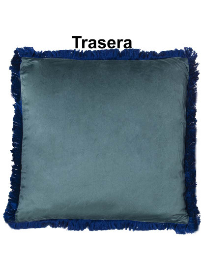 imagem de Almofada 45X45Cm Veludo Azul Folhos Azul C Fecho 2