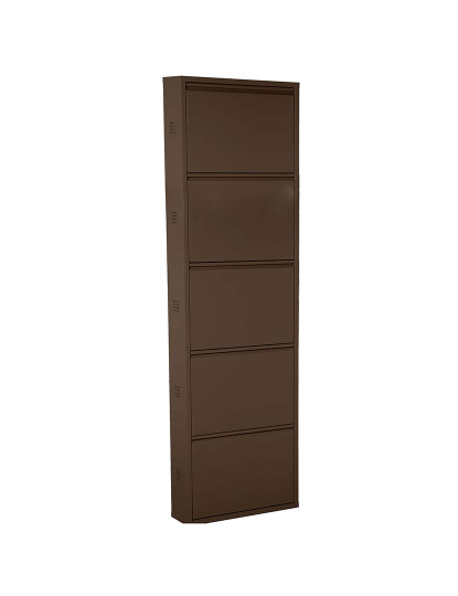 imagem de Sapateira Metal 5 Gavetas Castanho Escuro 1