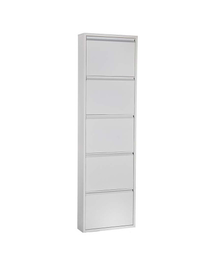 imagem de Sapateira Metal 5 Gavetas Branco Mate 1