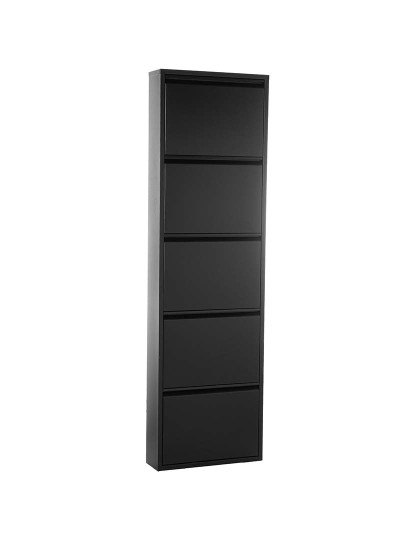 imagem de Sapateira Metal 5 Gavetas Preto Mate 1