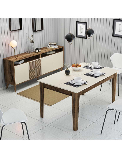 imagem de Conjunto Sala Milan Walnut Creme1