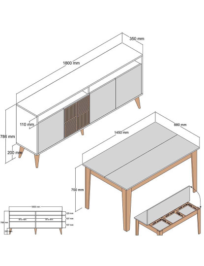 imagem de Conjunto Sala Milan Walnut Creme4