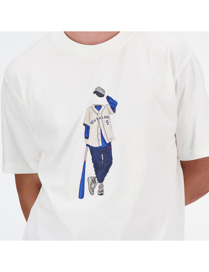 imagem de Camisola de Homem Branco Athletics Baseball T-Shirt4