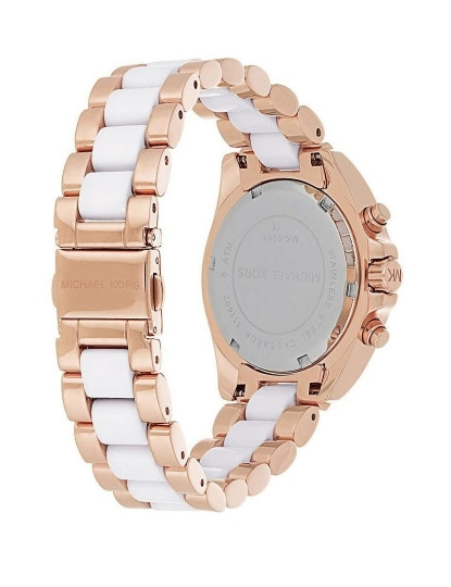 imagem de Relógio Michael Kors Bradshaw Mini Dourado Rosa e Branco2