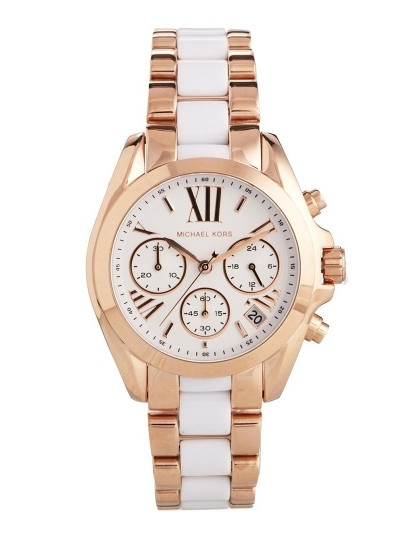 imagem de Relógio Michael Kors Bradshaw Mini Dourado Rosa e Branco1