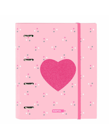 imagem de Capa Arquivo Com Argolas Safta Corazón A4 Rosa1