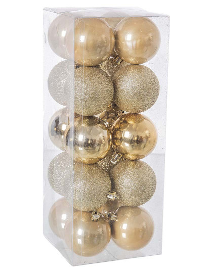 imagem de Bolas de Natal Dourado Plástico 6x6x6 cm 20 Piezas 20 un1